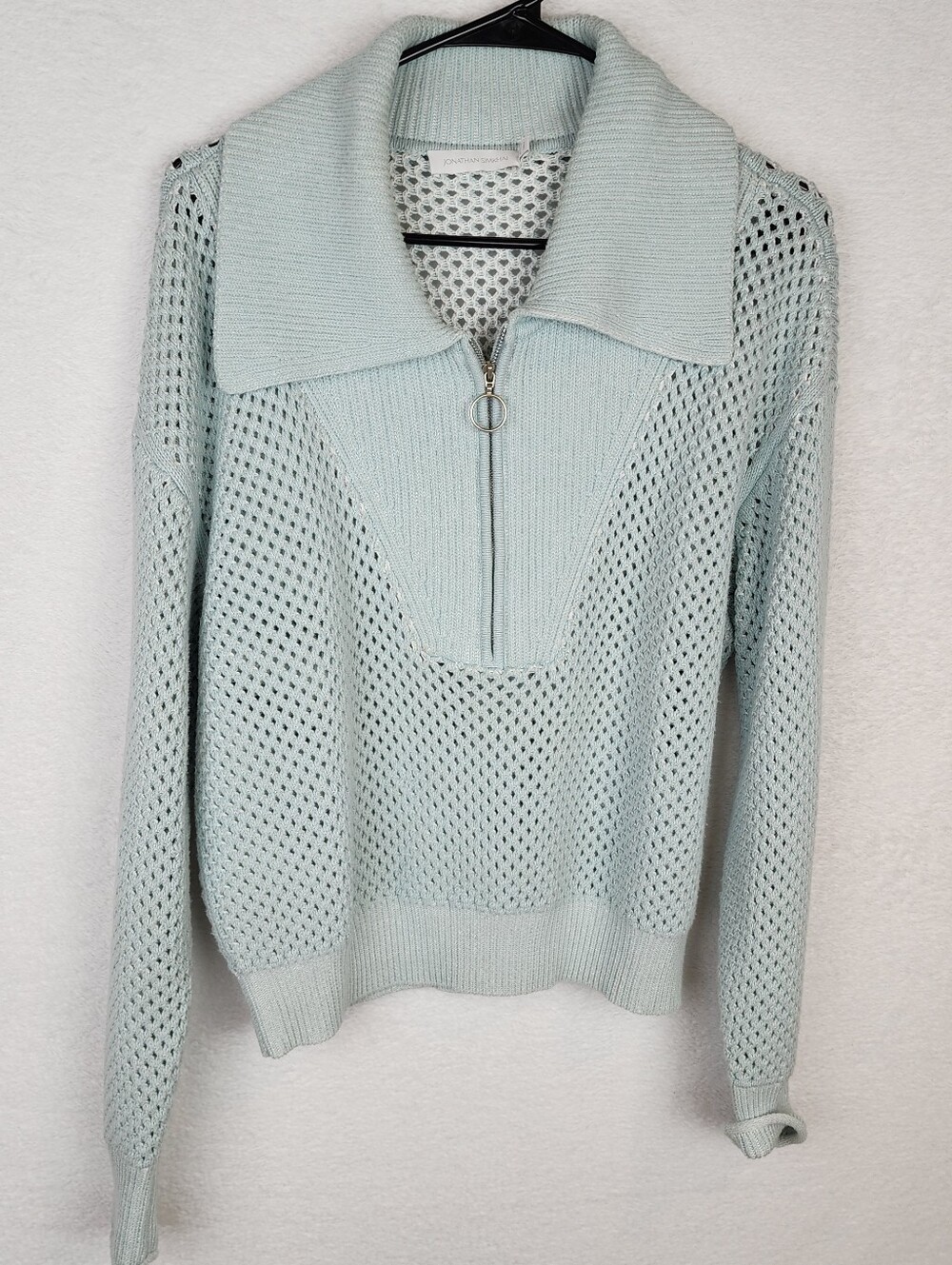 JONATHAN SIMKHAI Ariella Zip Sweater in Tide M